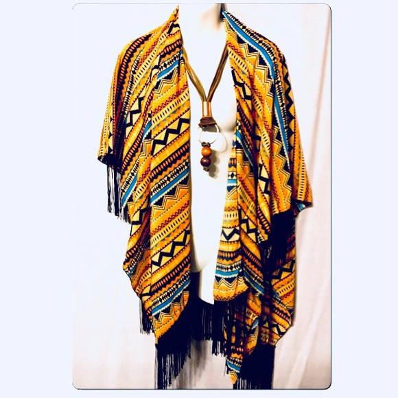 Cultural Print Shawl Wrap